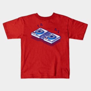 Turntable With Vinyl Cartoon Kids T-Shirt